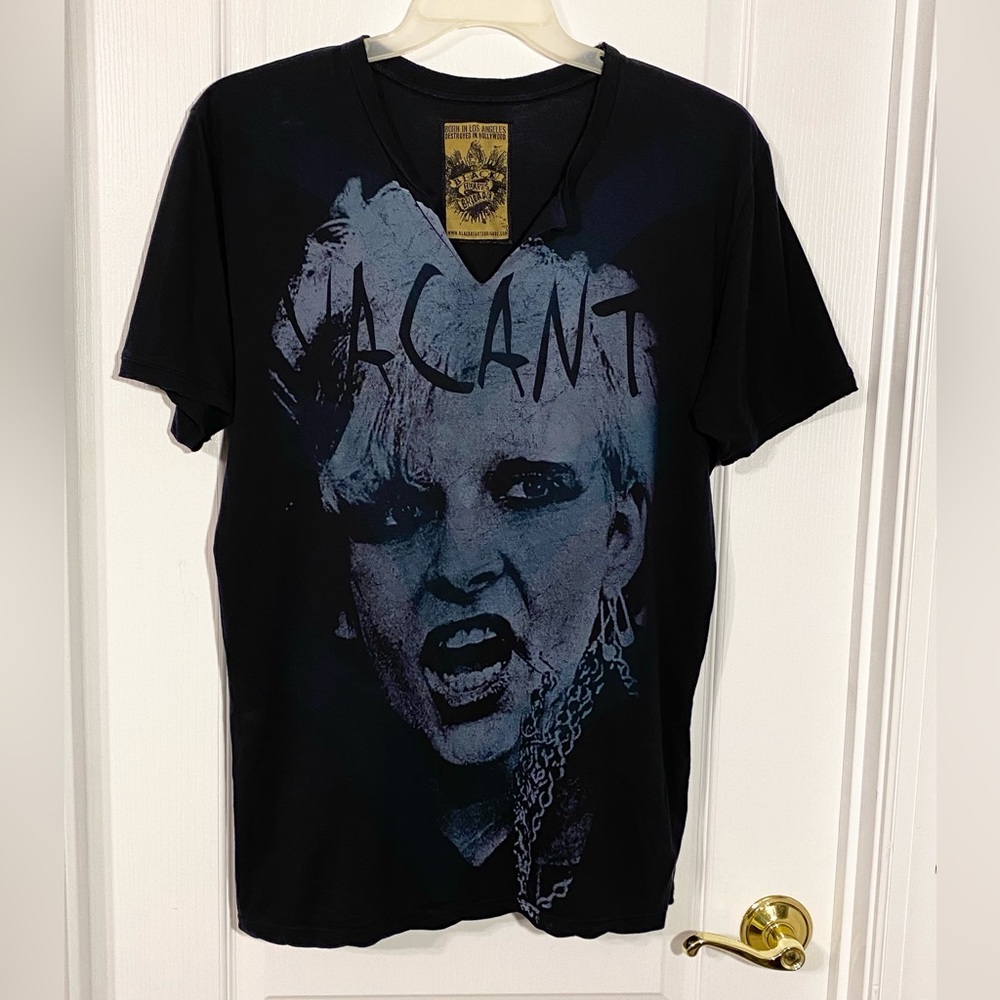 Y2K Black Hearts Brigade Vacant Tee Black Medium USA MADE